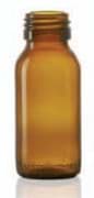 Toon details voor 60 ml siroopfles, amber, type 3 geblazen glas Afbeelding van 60 ml siroopfles, amber, type 3 geblazen glas