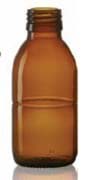 Toon details voor 125 ml siroopfles, amber, type 3 geblazen glas Afbeelding van 125 ml siroopfles, amber, type 3 geblazen glas