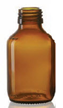 Afbeelding van 60 ml siroopfles, amber, type 3 geblazen glas