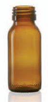 Afbeelding van 75 ml siroopfles, amber, type 3 geblazen glas